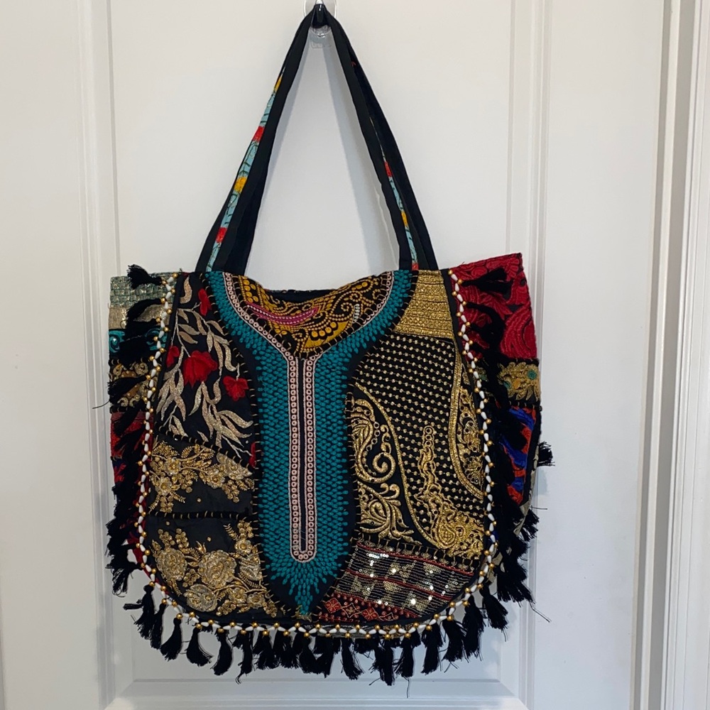 Multicolor Bohemian Patchwork Tote Bag - image 5